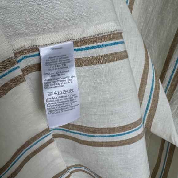 NWT Madewell  Column Striped Maxi Skirt in 100% Linen Olive Surplus Stripe SZ XS - Picture 3 of 9